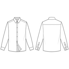 LONG SLEEVE SHIRTS fashion flat sketch template
