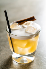 tasty alcoholic old fashioned cocktail in the bar