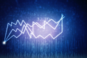 Naklejka premium 2d rendering Stock market online business concept. business Graph 