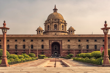 Rashtrapati Bhavan, India's President House and the Indian Government Ministry of Interior Office in New Delhi India