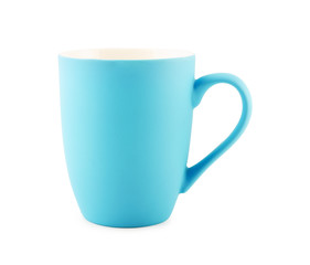 High dark blue cup isolated