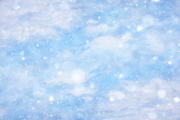 snow sky clouds background abstract / beautiful landscape in the clouds, abstract snowflakes