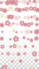 Vector Spring or Summer Sale Background with Flowers and Percent for Banner Design. Good for Special Hot Holiday Discount Offer, Black Friday, Fashion Promotion Action. Romantic Sakura Illustration.