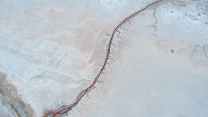 Salt lake Baskunchak. Astrakhan region. Russian landscape.