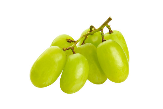 Green grape bunch isolated on white background