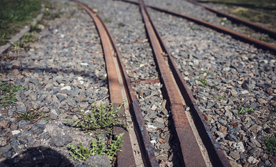 railway or tram tracks. urbanization