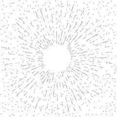 Vintage monochrome sunburst. Vector illustration