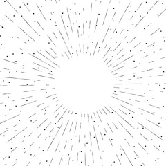 Vintage monochrome sunburst. Vector illustration