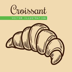 croissant on beige background