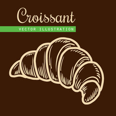 croissant on brown background