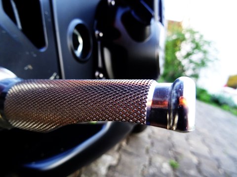 Fusstritt eines Motorrads