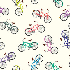 Naklejka premium Bicycle seamless pattern white background