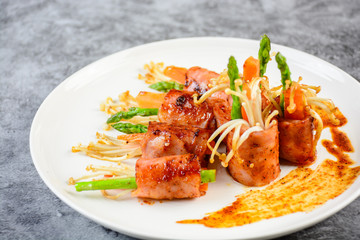 Bacon Wrapped Stuffed Mushrooms, A classic favorite stuffed mushroom is taken to new heights by wrapping in a slice of bacon. Simple, but will melt in your mouth.
