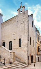 Fototapeta premium Trani, Italy - Scolanova Synagogue - medieval synagogue of Trani Jewish community, at the Via Scola Nova street in the historic quarter.