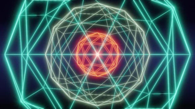 Blockchain technology network abstract loop animation