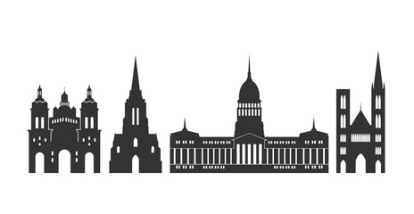 Fototapeta premium Argentina logo. Isolated Argentinian architecture on white background