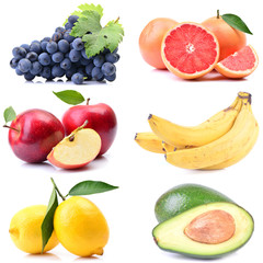 Fruits on a white background
