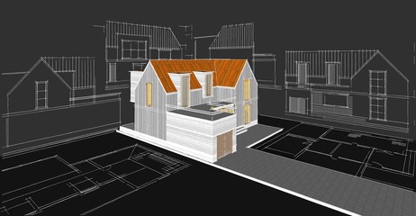house building 3d illustration