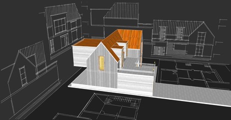 house building 3d illustration