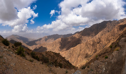 Panoramic views of the Al Souda Mountains, west Saudi Arabia