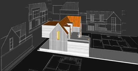 house building 3d illustration