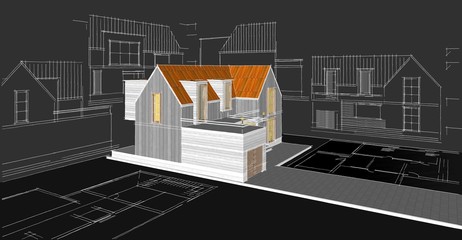 house building 3d illustration