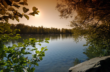 Samoreau lake in the French G&acirc;tinais regional nature park