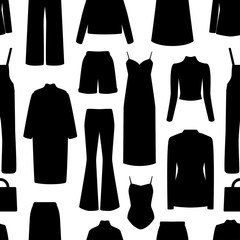 Seamless pattern with womans clothes