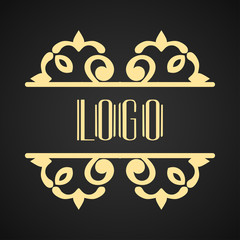 Modern art deco vintage badge logo design vector illustration for packaging of luxury products