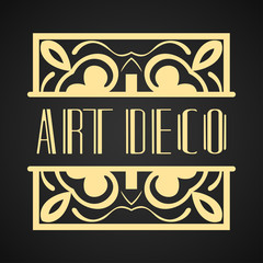 Beautiful emblem, badge for template logo in the modern art deco style for packaging of luxury products