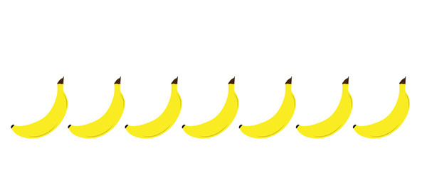 Obraz na płótnie Canvas Painted vector illustration of bananas on white background. Symbol of fruit, food,vegetarian,vegan.