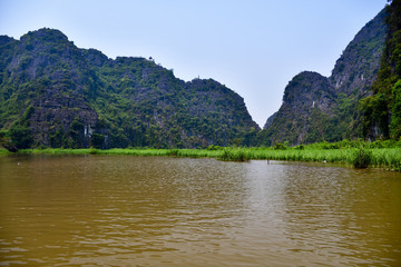 Fototapeta na wymiar Amazing landscape full of limestone karsts in Ninh Binh, Vietnam.