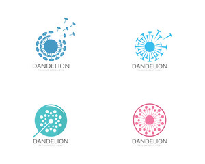 Fototapeta premium Illustration of concept dandelion. Vector logo
