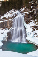 Krimmler Wasserfall im Pinzgau, Österreich im Winter