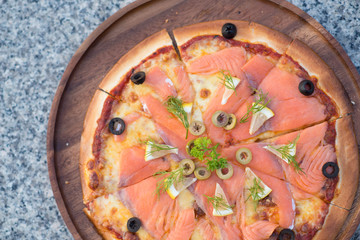 Smoked Salmon Pizza.