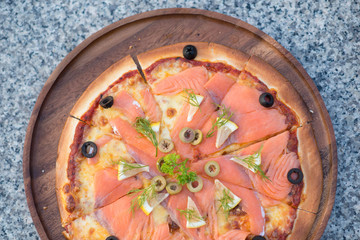 Smoked Salmon Pizza.