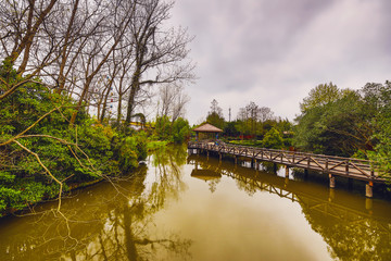Obraz premium Traditional Chinese City Garden Park.
