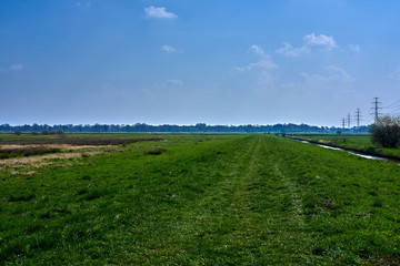 Fototapeta na wymiar Grass and sky in Groningen - Holland - Netherlands