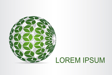 Abstract technology logo stylized spherical surface with abstract shapes. This logo is suitable for global company, world technologies, media and publicity agencies 