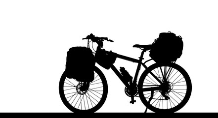 Obraz premium silhouette vintage bike on white background.