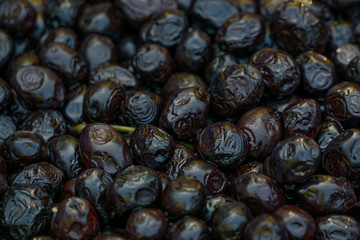 Black olives template texture background