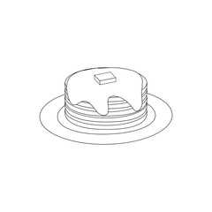 Pancakes Breakfast Food outline