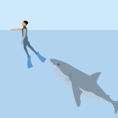 Shark attack illustration