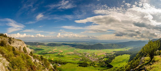 Panoramic view from Hohe Wand Nature Park in Lower Austria.