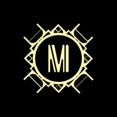 Art Deco modern monogram