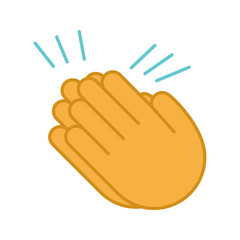 Fototapeta premium Clapping hands emoji color icon