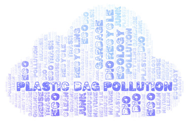 Obraz premium Plastic Bag Pollution word cloud.