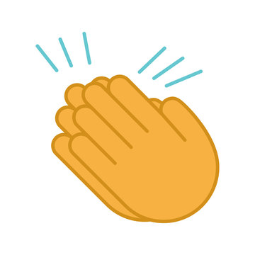 Clapping hands emoji color icon