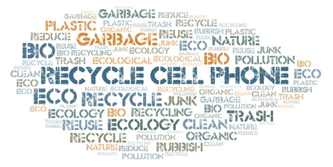 Obraz premium Recycle Cell Phone word cloud.