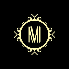 Art Deco modern monogram